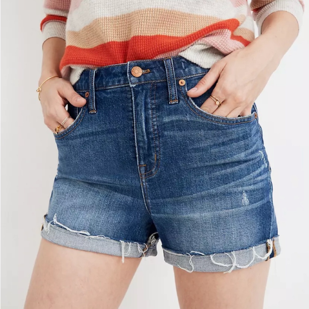 High-Rise Denim Shorts